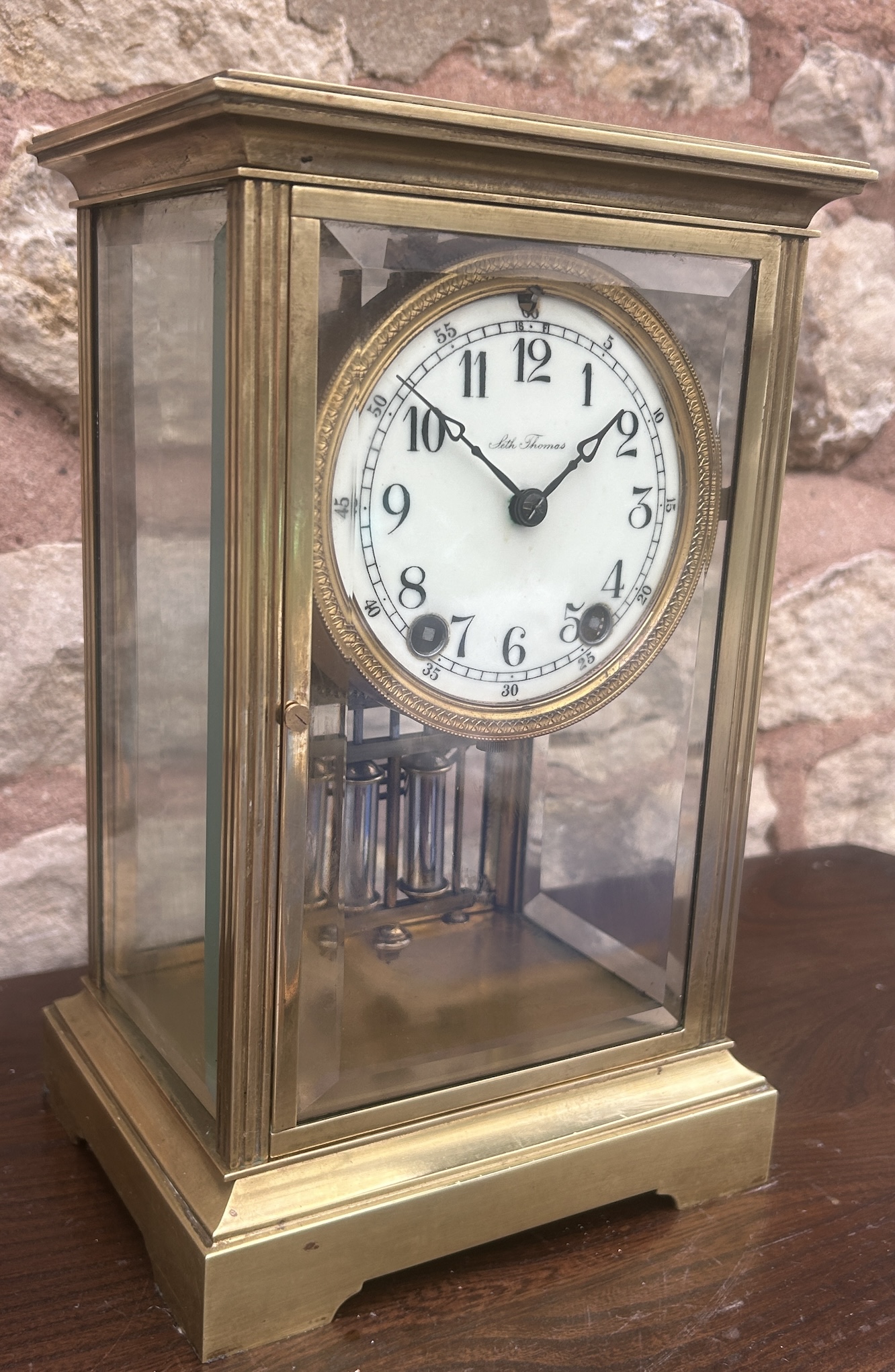 Wonderful Seth Thomas Four Glass Case Mantel Clock - Ca 1900 - Image 2